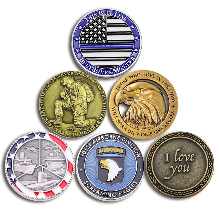 Moneta da sfida personalizzata in metallo smaltato duro con incisione laser