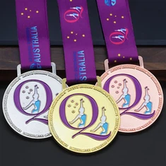 Medaglia sportiva in metallo personalizzata 3D Gold Award
