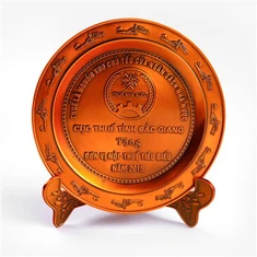 Piatto commemorativo turistico antico in metallo artigianale 3d